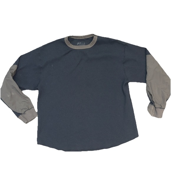 meanswhile Other - meanswhile Solotex Waffle Long Sleeve T-Shirt Size: 03‎ Navy Men